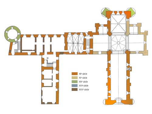 Plan des bâtiments de l'Abbaye Royale de la Réau